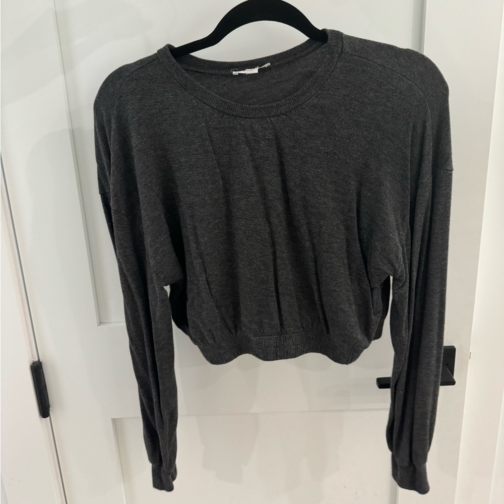 Cropped Charcoal Long Sleeve